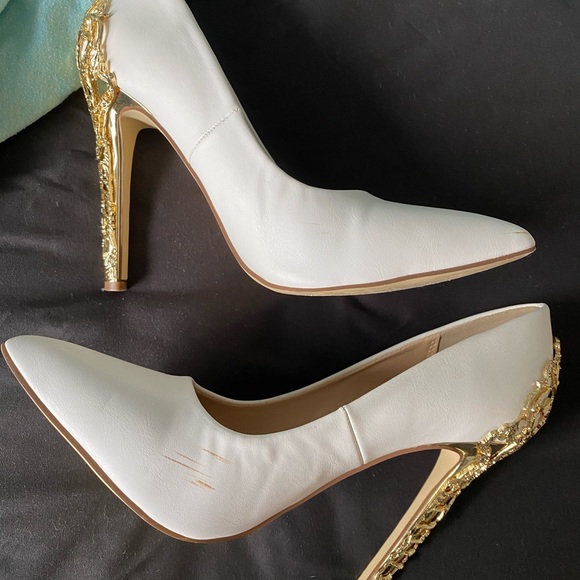 justfab gold heels